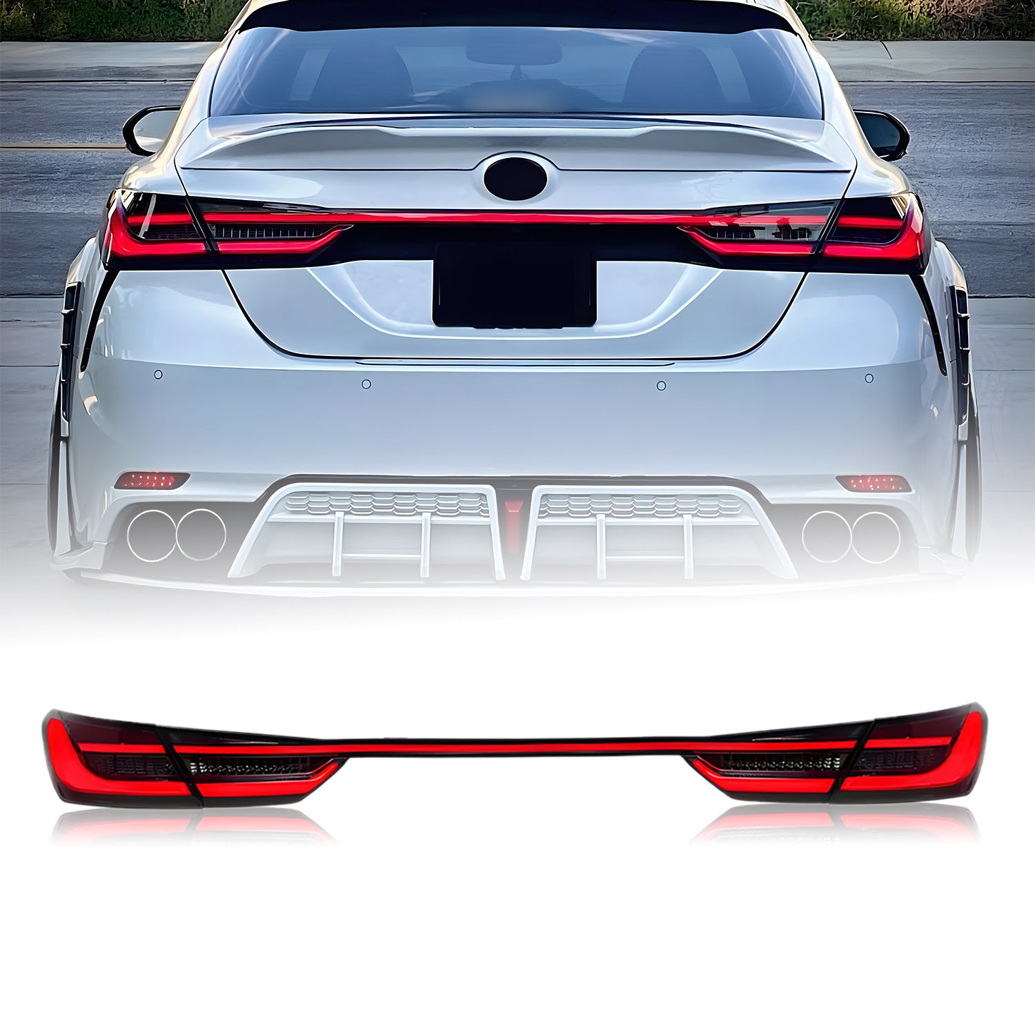 Suitable for the 18-23 models of Meirui Camry, modified LED through-type tail light assembly Secondary image