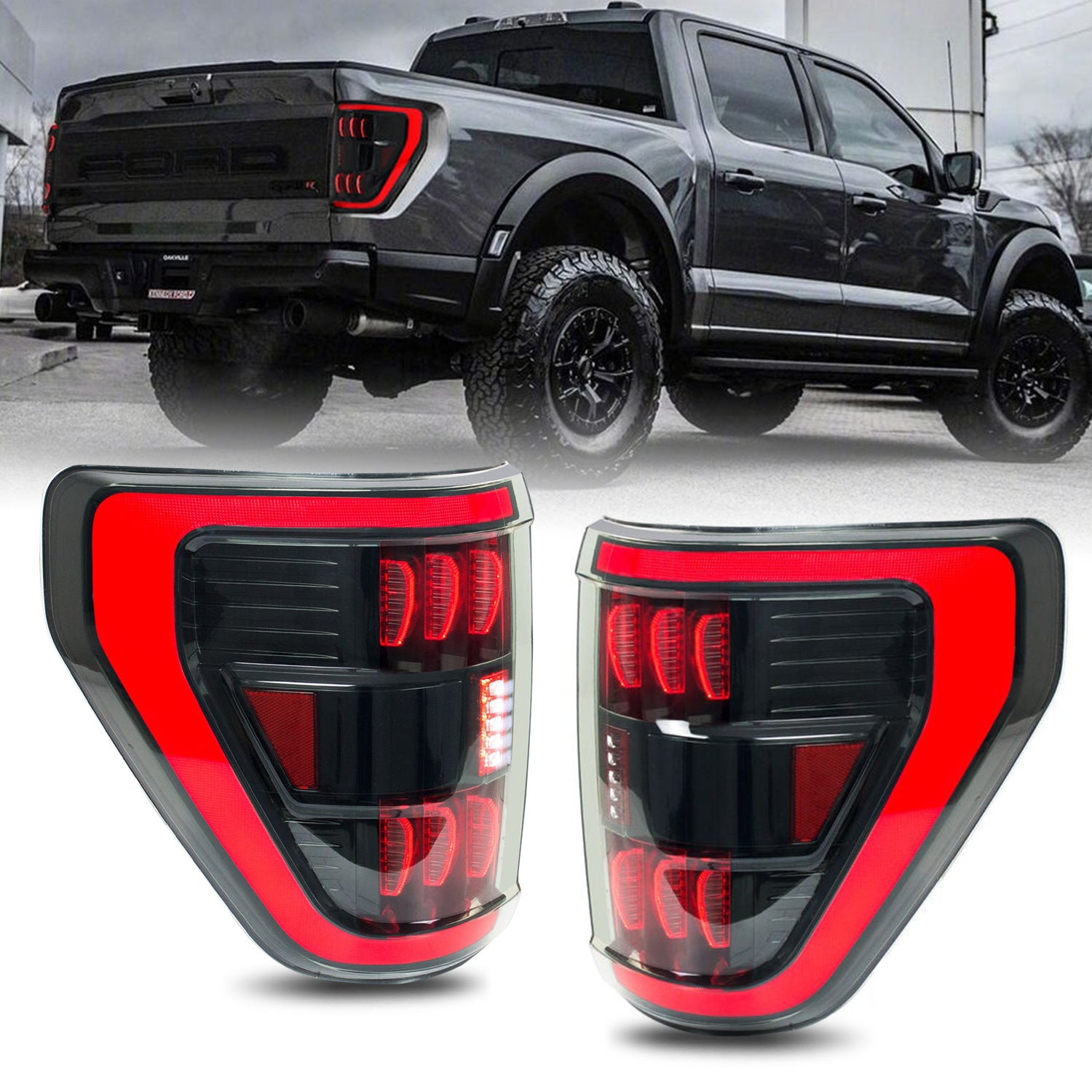 Suitable for Ford Raptor F150 21-23 models LED daytime running lights, brake lights, tail lights, rear lights Secondary image